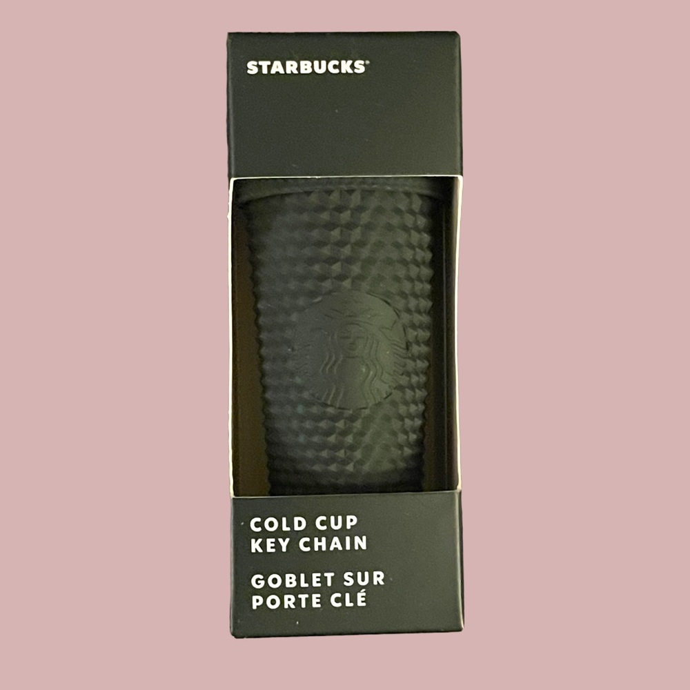 🆕Starbucks Matte Dark Green Studded Tumbler Ornament Keychain 2022